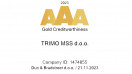 Trimo MSS d.o.o. has joined the prestigious group of recipients of the AAA Golden Rating of Excellence