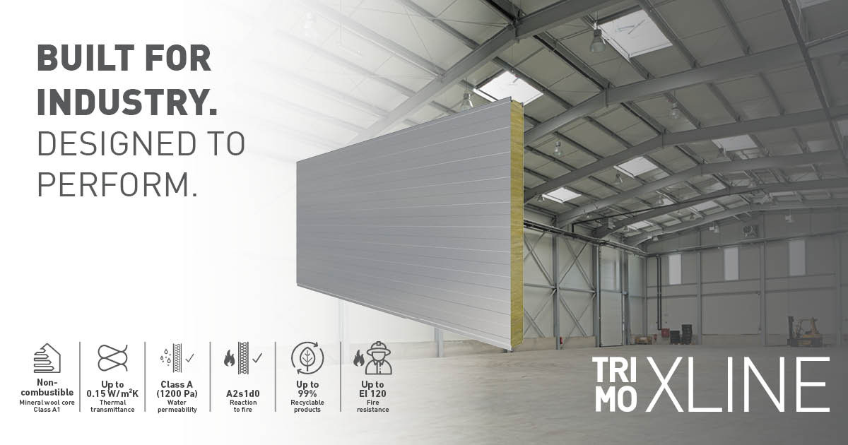 Xline insulated panels for industrial partition walls